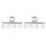BY31® Zubehör aus Stainless Steel - Rostfreiem Stahl Ohrringe / Ohrstecker Bar with 4 Loops Silver