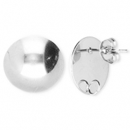 BY31® Zubehör aus Stainless Steel - Rostfreiem Stahl Ohrringe / Ohrstecker Round with Loop Silver