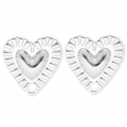 BY31® Zubehör aus Stainless Steel - Rostfreiem Stahl Ohrringe / Ohrstecker Heart with Loop Silver