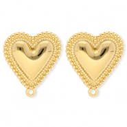 BY31® Zubehör aus Stainless Steel - Rostfreiem Stahl Ohrringe / Ohrstecker Heart with Loop Gold