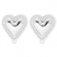 BY31® Zubehör aus Stainless Steel - Rostfreiem Stahl Ohrringe / Ohrstecker Heart with Loop Silver