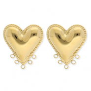 BY31® Zubehör aus Stainless Steel - Rostfreiem Stahl Ohrringe / Ohrstecker Heart with 5 Loops Gold