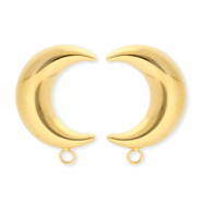 BY31&reg; Zubeh&ouml;r aus Stainless Steel - Rostfreiem Stahl Ohrringe&nbsp;/&nbsp;Ohrstecker Moon with Loop Gold