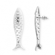 BY31&reg; Zubeh&ouml;r aus Stainless Steel - Rostfreiem Stahl Ohrringe&nbsp;/&nbsp;Ohrstecker Fish with Loop Silver