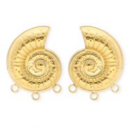 BY31® Zubehör aus Stainless Steel - Rostfreiem Stahl Ohrringe / Ohrstecker Shell with 3 Loops Gold