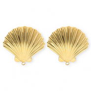 BY31® Zubehör aus Stainless Steel - Rostfreiem Stahl Ohrringe / Ohrstecker Shell with Loop Gold