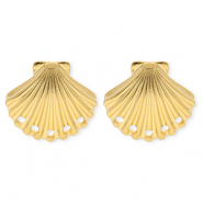 BY31® Zubehör aus Stainless Steel - Rostfreiem Stahl Ohrringe / Ohrstecker Shell with 5 Loops Gold