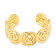 Stainless Steel - Rostfrei Stahl Armb&auml;nder Bangle Spirals Gold