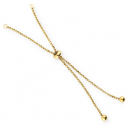 Zubeh&ouml;r aus Stainless Steel - Rostfreiem Stahl Halbarmband mit Stopperperle Gold