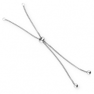 Zubeh&ouml;r aus Stainless Steel - Rostfreiem Stahl Halbarmband mit Stopperperle Silver