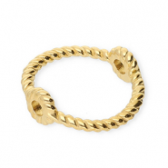 Zubeh&ouml;r aus Stainless Steel - Rostfreiem Stahl Ring mit 2 &Ouml;sen 13 mm Gold