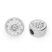 Perlen aus Stainless Steel - Rostfreiem Stahl Disc with sonne Silver