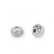 Perlen aus Stainless Steel - Rostfreiem Stahl Flower Silver