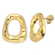 Stainless Steel - Rostfrei Stahl Ohrringe / Ohrstecker Trapezium Gold