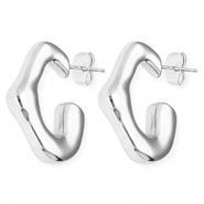 Stainless Steel - Rostfrei Stahl Ohrringe / Ohrstecker Irregular Silver
