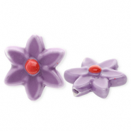 Keramik Perlen Flower Dark mauve