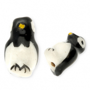 Keramik Perlen Penguin White-black
