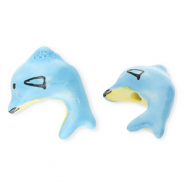 Keramik Perlen Dolphin Blue-yellow-black
