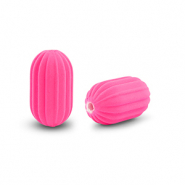 Perlen Acryl Oval Fuchsia pink
