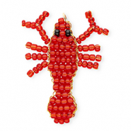 BY31&reg; Anh&auml;nger aus Glasperlen Lobster Red-black-gold