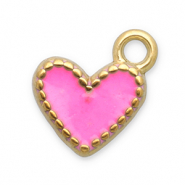 Anh&auml;nger aus Stainless Steel - Rostfreiem Stahl Heart Gold-pink