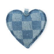 Statement-Anh&auml;nger Heart Denim-Look Dark brown