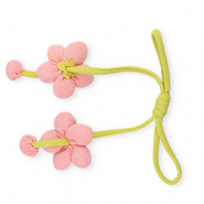 Statement-Anh&auml;nger Flower Salmon pink-lime green