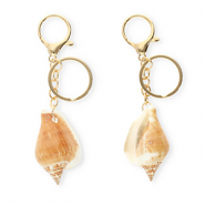 Schl&uuml;sselanh&auml;nger Shell Light brown-gold