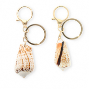 Schl&uuml;sselanh&auml;nger Shell Off white-gold
