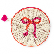 Geldb&ouml;rse Round with Bow Off white-fuchsia-warm orange