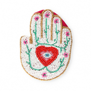 Geldb&ouml;rse Hand with Eye of Providence Gold-white-fuchsia-red-green