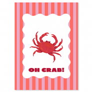 BY31&reg; Karten f&uuml;r Schmuck "Oh crab!" Red-pink-white