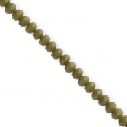 Facetten Top Glas Perlen 6x4 mm Rondellen Army green