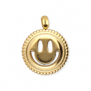 BY31® Anhänger aus Stainless Steel - Rostfreiem Stahl Smiley Gold