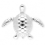 Statement Broschen aus Stainless Steel - Rostfreiem Stahl Turtle Silver