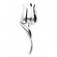 Statement Broschen aus Stainless Steel - Rostfreiem Stahl Tulip Silver