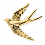 Statement Broschen aus Stainless Steel - Rostfreiem Stahl Swallow Gold