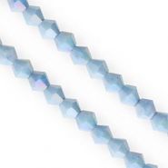 Facetten Top Glas Perlen Bicone 6&nbsp;mm Blue-AB coating