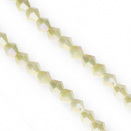 Facetten Top Glas Perlen Bicone 6&nbsp;mm Lime-AB coating