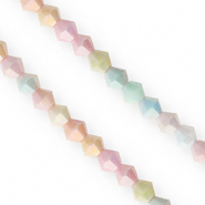 Facetten Top Glas Perlen Bicone 6&nbsp;mm Multicolour pastel-AB coating