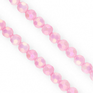 Facetten Top Glas Perlen Round 6&nbsp;mm Peonia pink-AB coating