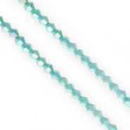 Facetten Top Glas Perlen Bicone 4&nbsp;mm Cyan blue-AB coating