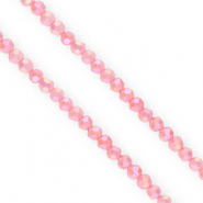 Facetten Top Glas Perlen Round 4&nbsp;mm Pink-AB coating