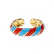 Stainless Steel - Rostfrei Stahl Ringe Gold-red-blue