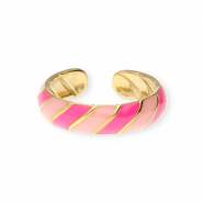 Stainless Steel - Rostfrei Stahl Ringe Gold-pink