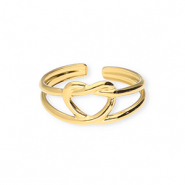 Stainless Steel - Rostfrei Stahl Ringe Heart Gold