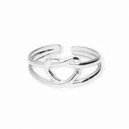 Stainless Steel - Rostfrei Stahl Ringe Heart Silver
