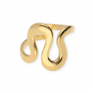 Stainless Steel - Rostfrei Stahl Ringe Wavy Gold