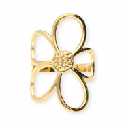Stainless Steel - Rostfrei Stahl Ringe Flower Gold