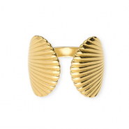 Stainless Steel - Rostfrei Stahl Ringe Shells Gold
